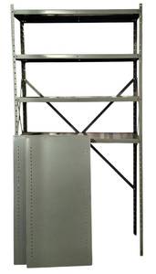 lot 434H image: LL - Equipto 72 in H x 36 in W x 18 in D Shelving Unit - 5 Shelves, Includes 2 Extras