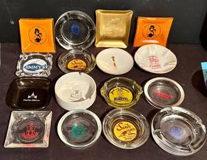 lot 435H image: LL - Vintage Ashtray Lot - Playboy, Sands Las Vegas, Jimmys, Paris Hilton, Camelot, Claridges