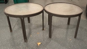 lot 524H image: G - Tropitone 24-in Round Outdoor Tables - 18-in Height (Lot of 2)