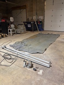 lot 19 image: Trailer Tarp With Frame & Motor