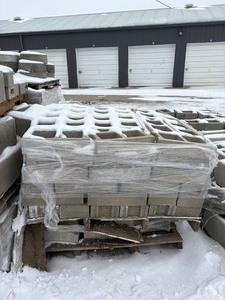 lot 27 image: Two Stacked Pallets Of Concrete Block