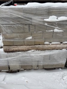lot 28 image: Two Stacked Pallets of Concrete Blocks