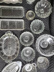 lot 32 image: Crystal Glassware Set - Assorted Cut Glass Dishes, Bowls & Trays