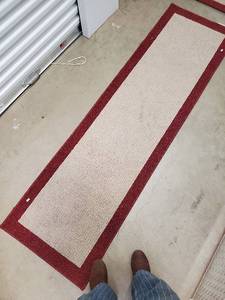 lot 67 image: Beige Runner Rugs with Red Borders  Holiday Time Animated Figure (Lot of 3)