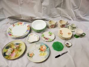 lot 158 image: Steelite Floral Dinnerware - Made in England, Assorted Plates, Cups & Saucers