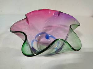Signed Adam Jablonski Handkerchief Glass Art Vase