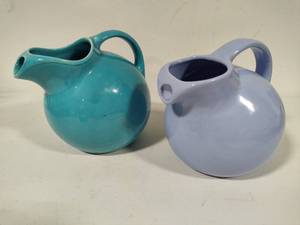 lot 15 image: Homer Laughlin & Niloak Water Pitchers wIce Lip