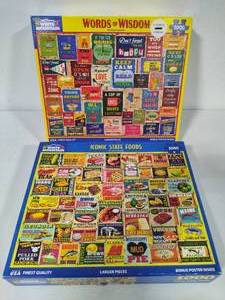 lot 29 image: Two White Mountain 1000pc Puzzles - Complete -