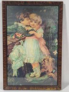 lot 25 image: Pears Over the Garden Wall Antique Framed Art