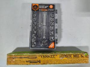 lot 67 image: Torelli 52pc Socket & Bit Set New and Vintage Yankee Drill