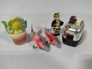 lot 102 image: Koi Fish, Toaster & Asst Salt & Pepper Shakers