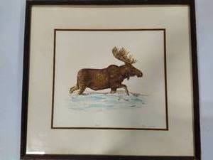 lot 115 image: Moose SignedNumbered Mary Ann Lis Print