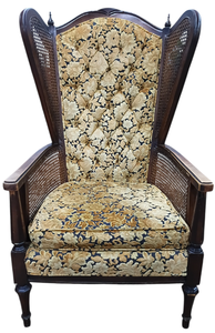 lot 54 image: Vintage Caned Wing Back Chair