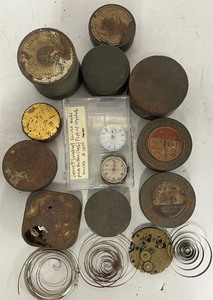 lot 177 image: Antique Watch Part Shipping Tins