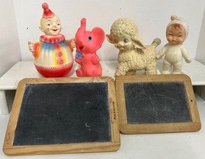 lot 178 image: Vintage Childrens Toys and Blackboards Rubber Squeak Toys
