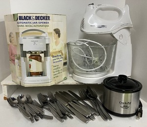 lot 194 image: Kitchen Housewares Stand Mixer Flatware Jar Opener