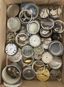 lot 238 image: Pocket Watch Lot  Parts Pieces for Repair or Craft Large Lot