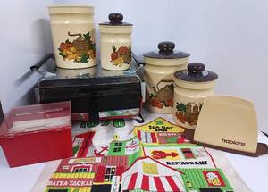 lot 254 image: Vintage Kitchen Lot with Working Toaster Over, Canisters ETC