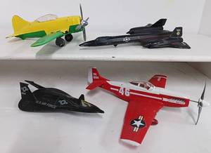 lot 280 image: Ertl US Air Force Planes Fighter Planes and Hubley Folding Wing Plane Die Cast Metal