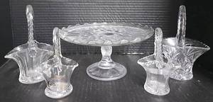 lot 258 image: Crystal Baskets and Glass Cake Plate