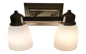 lot 67 image: SunSet Lighting   (2)   2-Lt 100W Mb Bixby Vanity NEW