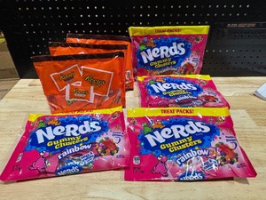 lot 81 image: White Reeses Miniature Cups and Nerds Gummy Clusters