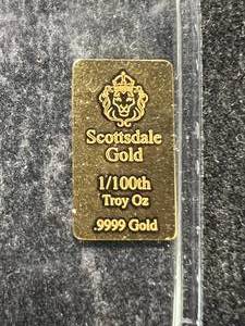 1/100TH TROY OZ .9999 FINE GOLD SCOTTSDALE BAR