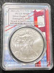 lot 11 image: 2021-S AMERICAN SILVER EAGLE PCGS MS69