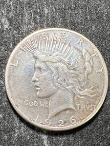 lot 22 image: 1926-S US PEACE SILVER DOLLAR