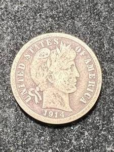 lot 65 image: 1914 US BARBER DIME