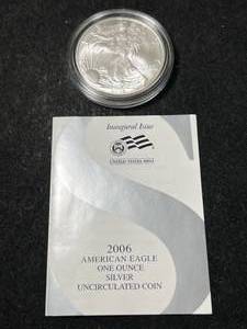 lot 69 image: 2006 AMERICAN SILVER EAGLE IN MINT BOX
