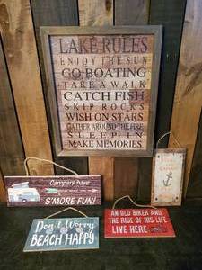 lot 36 image: Large group of fun CabinCamping Signs