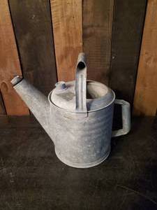 lot 39 image: Solid Vintage Galvanized Watering Can&nbsp