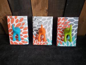 lot 60 image: Three super cute Dog Behind CoatTowel Hooks