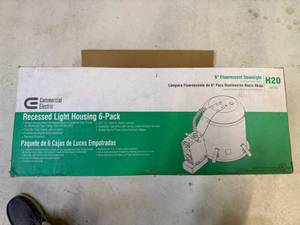 lot 15 image: SSS. 6Pack 6 Recessed Light Housing-Comemercial Electric H20