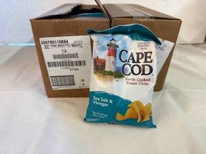 lot 22 image: SSS. 2x 6ct Cape Cod Kettle Cooked Potato Chips-Sea Salt & Vinegar