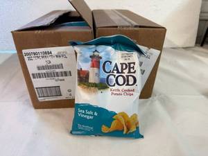 lot 23 image: SSS. 2x 6ct Cape Cod Kettle Cooked Potato Chips-Sea Salt & Vinegar