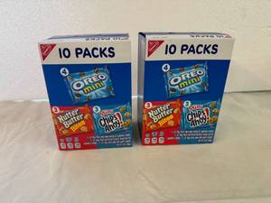 lot 27 image: SSS. 2x 10pk OreoChip Ahoy & Nutter Butter Snack Packs