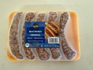 lot 167 image: C. 4x 1lb 3oz Bratwurst Orginal