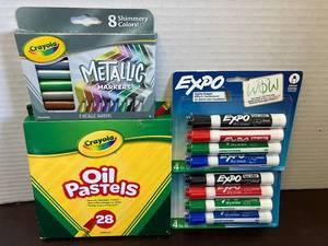 lot 33 image: Oil Pastels, Metallic and Dry Erase Markers