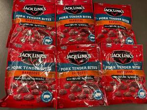 lot 103 image: Box Y - Jack Links Pork Tender Bites Barbecue 3.25 oz - 6-Pack