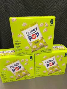 lot 250 image: TN - SkinnyPop Original Popcorn - 6 Bags Per Box - 3 Boxes