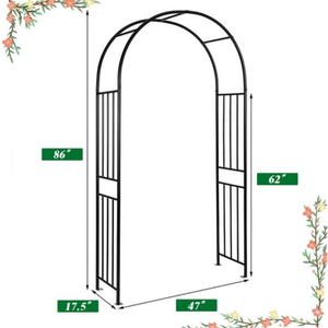 lot 301 image: Costway 7.2Ft Garden Arch Steel Arbor Wedding Garden Decoration
