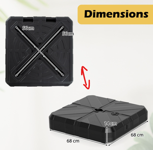lot 303 image: Costway Weighted Offset Umbrella Base with Cross Bracket and Cut-out Handles