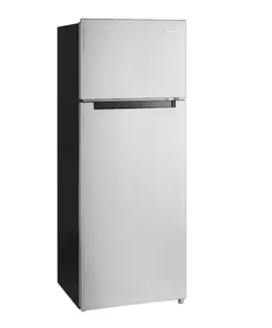 lot 1 image: Vissani 7.2 cu. ft. Top Freezer Refrigerator in Fingerprint Resistant Stainless Steel Look (Minor Transit Damage, See Photos)