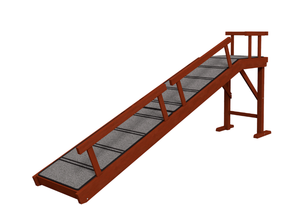 lot 406 image: PawHut Wooden Dog Ramp with Removable Guardrails, Non-Slip Surface, 73 Long, Brown