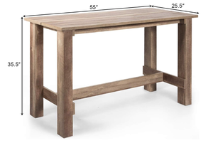 lot 15 image: SILKYDRY Counter Height Table, 55�� L x 25.5�� W x 35.5�� H Wood Bar Table, Rectangular Rustic Dining Table for 4-6 Individuals, Farmhouse Kitchen Table for Pub, Cafe, Bistro