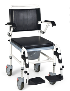 lot 24 image: Costway 4-in-1 Bedside Commode Chair Commode Wheelchair with Detachable Bucket