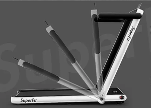 lot 25 image: Costway - Up To 7.5MPH 2.25HP 2 in 1 Single Display Screen Treadmill W APP Speaker Remote Control - White