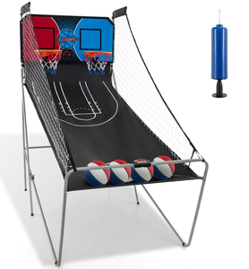 lot 35 image: Giantex Folding Basketball Arcade Game, Dual Shot Electronic Basketball Hoop Arcade Game with 8 Game Modes (Colors May Vary)